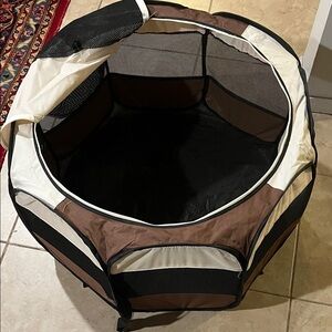Brown and Black Pet Playpen